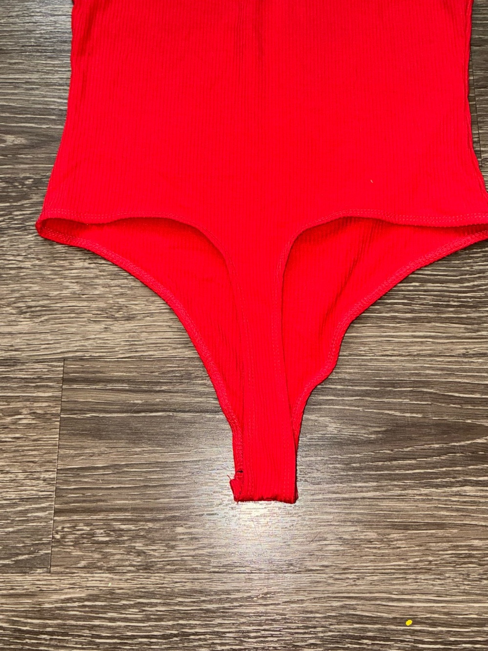 Red Ribbed Tank Bodysuit - Picture 6 of 8